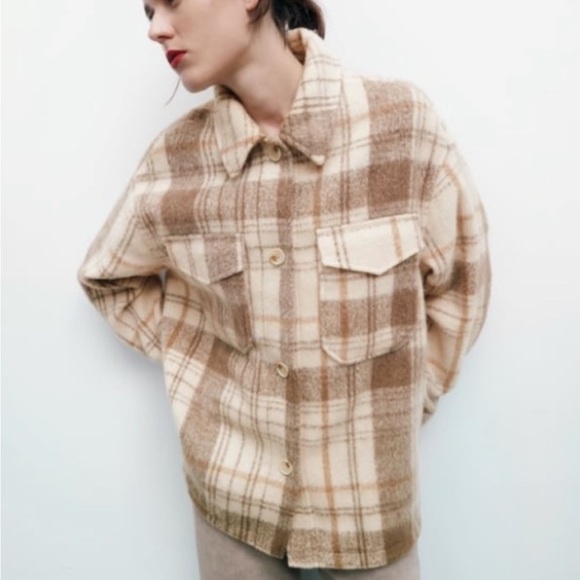 Zara Plaid Overshirt Jacket Shaket blogger favorite - Picture 2 of 11